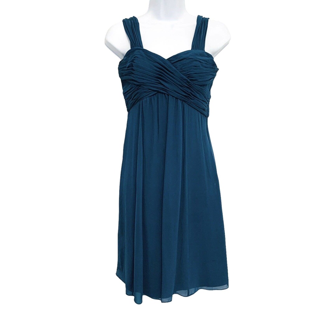 Ann Taylor Teal Empire-Waist Sleeveless Dress
